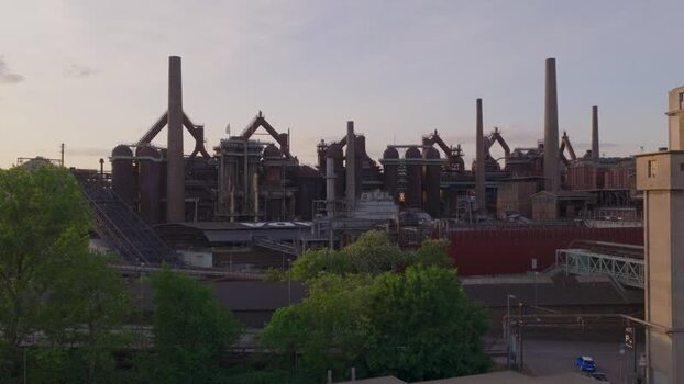 Aerial view of Volklingen Ironworks Germany.