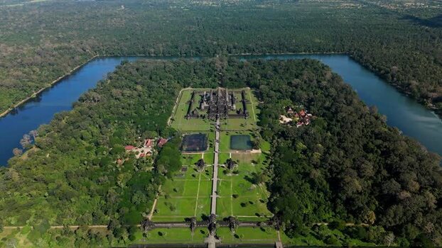 Aerial view of Angkor Wat temple complex Cambodia. Aerial view of Angkor Wat temple complex Cambodia.
