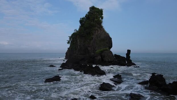 Aerial view of Pantai Karang Agung Kebumen rock formation Indonesia. Aerial view of Pantai Karang Agung Kebumen rock formation Indonesia.