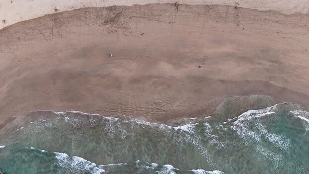 Aerial view of Antilla beach in Gipuzkoa Spain.