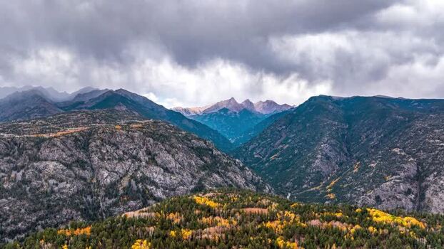 Aerial view of Purgatory Resort mountains in Durango United States.