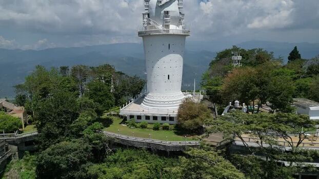 Aerial view of Ambuluwawa Tower in Gampola Sri Lanka. Aerial view of Ambuluwawa Tower in Gampola Sri Lanka.