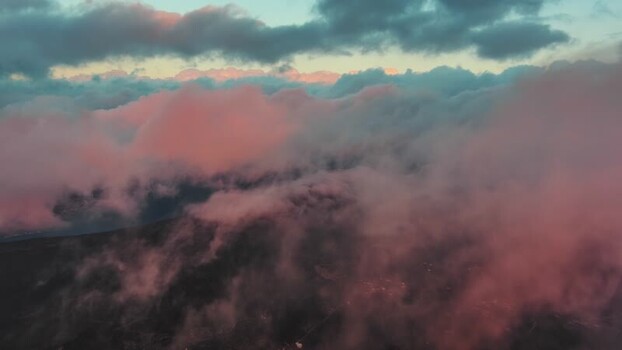 Aerial view of clouds over the mountains in Montenegro. Aerial view of clouds over the mountains in Montenegro.