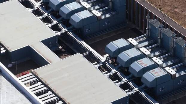 Aerial view of Google Data Centre in Waltham Cross United Kingdom.
