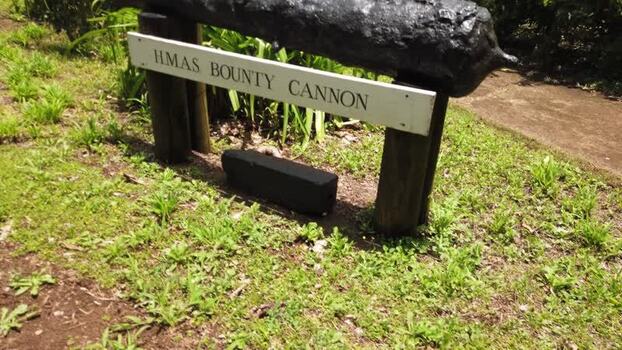 View of HMAS Bounty Cannon Pitcairn Islands.
