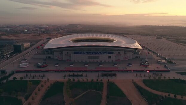 Aerial view of Riyadh Air Metropolitano Stadium in Madrid Spain.