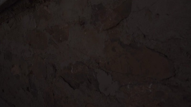 Aerial view of a textured stone wall Algeria.