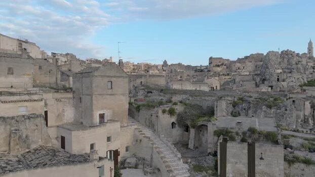 Aerial view of Matera Italy.