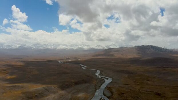 Aerial view of Deosai National Park Pakistan.