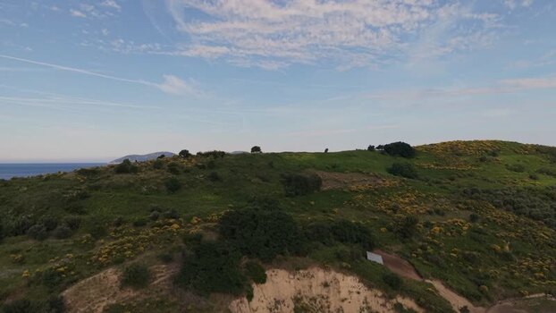 Aerial view of the green hills of Sazan Island Albania. Aerial view of the green hills of Sazan Island Albania.
