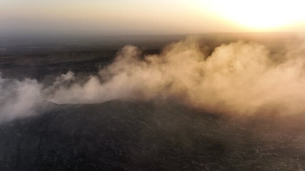 Aerial view of volcanic smoke in the Danakil Desert Ethiopia. Aerial view of volcanic smoke in the Danakil Desert Ethiopia.