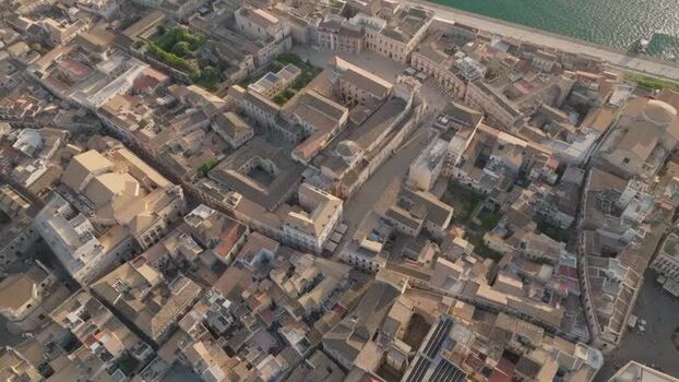 Aerial view of the Island of Ortigia in Syracuse Italy.