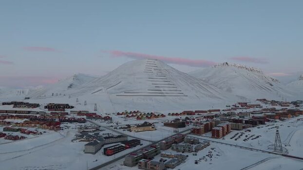 Aerial view of Longyearbyen in Svalbard Svalbard and Jan Mayen. Aerial view of Longyearbyen in Svalbard Svalbard and Jan Mayen.