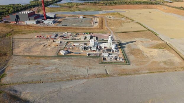 Aerial view of Rookery South ERF and Millbrook Power United Kingdom.