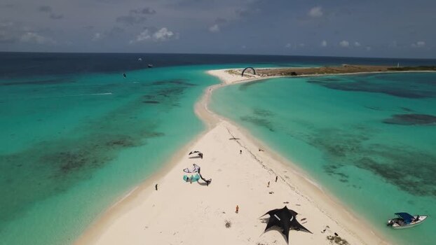 Aerial view of Los Roques archipelago in Venezuela.