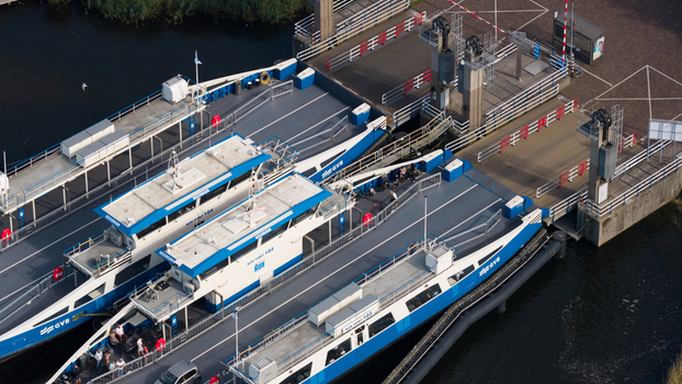Velsen Noord Netherlands 20 June 2026 Aerial view of the Ferry Velsen Noord Electric Ferry emission free public transport. Velsen Noord Netherlands 20 June 2026 Aerial view of the Ferry Velsen Noord Electric Ferry emission free public transport.