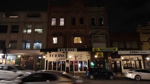 View of Torino restaurant at night in Sydney Australia.