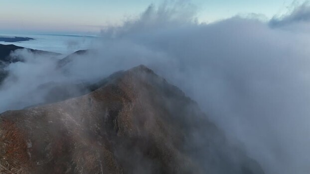 Aerial view of Monte Matanna peak in Italy.