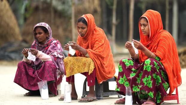 View of women doing handicrafts in Bogura Bangladesh. View of women doing handicrafts in Bogura Bangladesh.