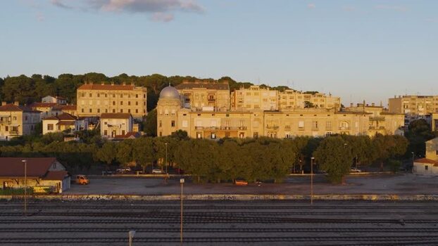 Aerial view of historic architecture in Pula Croatia. Aerial view of historic architecture in Pula Croatia.