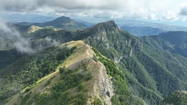 Aerial view of Monte Matanna in the Apuan Alps Italy.