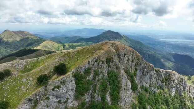 Aerial view of Monte Matanna peak in Italy.