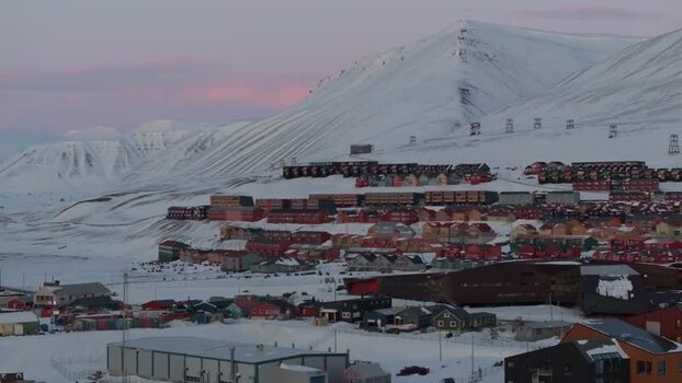 Aerial view of Longyearbyen town Svalbard and Jan Mayen. Aerial view of Longyearbyen town Svalbard and Jan Mayen.