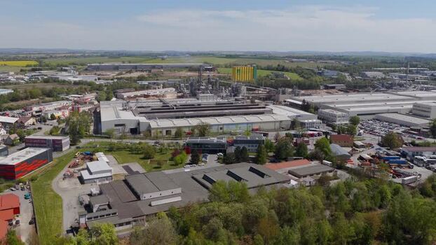Aerial view of an industrial complex and warehouses Czechia. Aerial view of an industrial complex and warehouses Czechia.