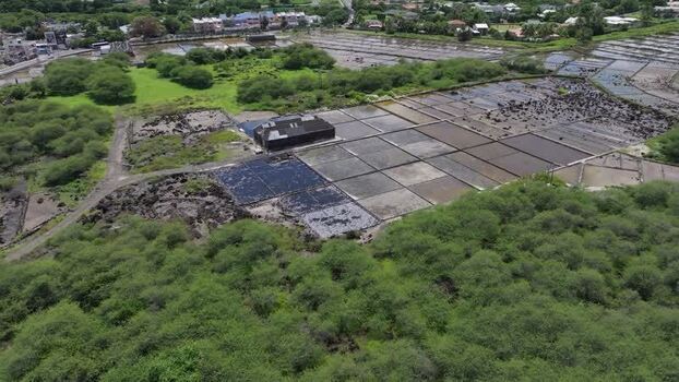Aerial view of Salines de Yemen Tamarin salt pans Mauritius. Aerial view of Salines de Yemen Tamarin salt pans Mauritius.