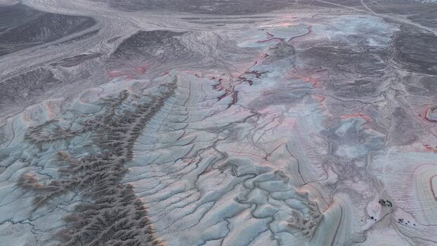Aerial view of Kyzyl Kup Tiramisu mountains Kazakhstan. Aerial view of Kyzyl Kup Tiramisu mountains Kazakhstan.