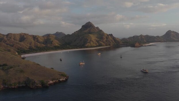 Aerial view of Komodo Island Indonesia.