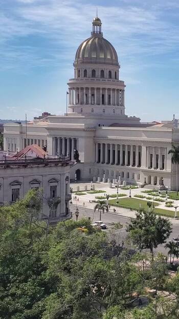 View of El Capitolio in Havana Cuba.