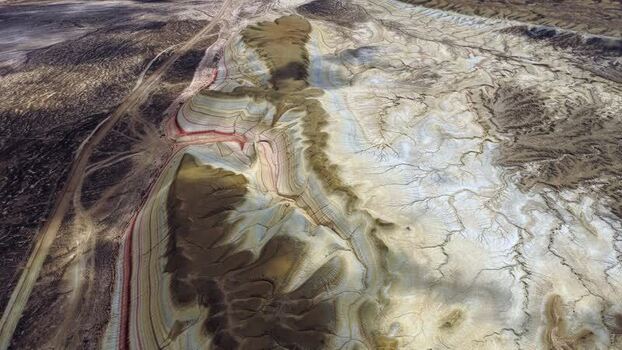 Aerial view of Kyzyl Kup Tiramisu mountains Kazakhstan. Aerial view of Kyzyl Kup Tiramisu mountains Kazakhstan.