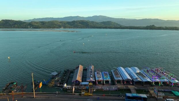 Aerial view of Rowo Jombor lake Indonesia. Aerial view of Rowo Jombor lake Indonesia.