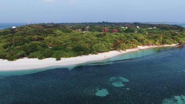 Aerial view of Vaikaradhoo Thundi in the Maldives. Aerial view of Vaikaradhoo Thundi in the Maldives.
