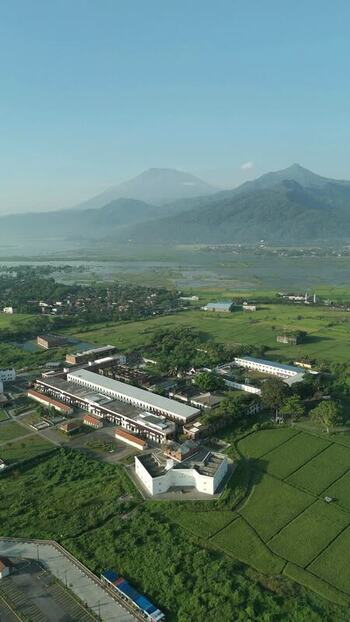 Aerial view of Benteng Fort Willem I and mountains Indonesia. Aerial view of Benteng Fort Willem I and mountains Indonesia.