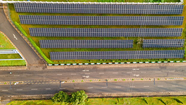 Aerial view of solar panels installed at the Niger State Government House in Minna Niger Nigeria. Aerial view of solar panels installed at the Niger State Government House in Minna Niger Nigeria.