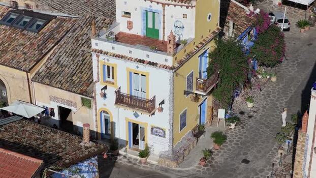 Aerial view of Borgo Parrini in Sicily Italy.