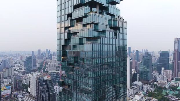 Aerial view of King Power Mahanakhon skyscraper Thailand. Aerial view of King Power Mahanakhon skyscraper Thailand.