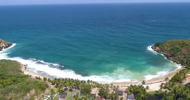 Aerial view of Cepe beach in Venezuela.