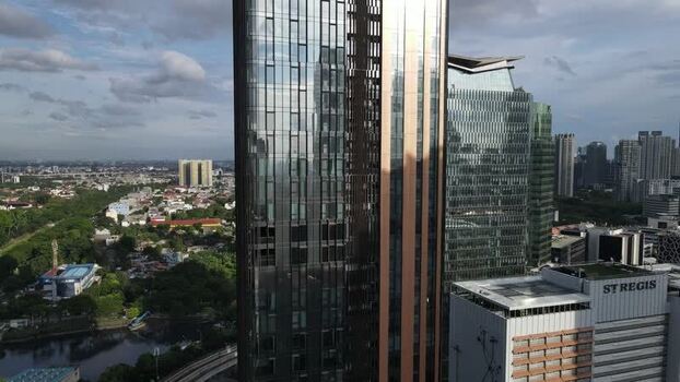 Aerial view of The St. Regis Jakarta skyscraper Indonesia. Aerial view of The St. Regis Jakarta skyscraper Indonesia.