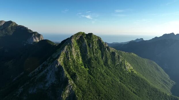 Aerial view of Monte Freddone in Stazzema Italy.