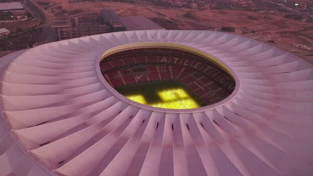 Aerial view of Riyadh Air Metropolitano Stadium in Madrid Spain.