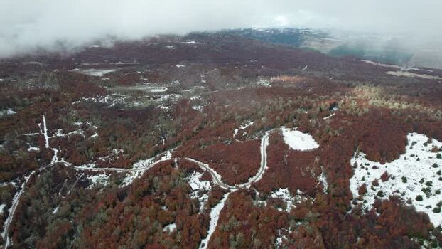 Aerial view of autumn landscape in Patagonia Chile. Aerial view of autumn landscape in Patagonia Chile.