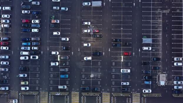 Aerial view of a large parking lot in Russia. Aerial view of a large parking lot in Russia.