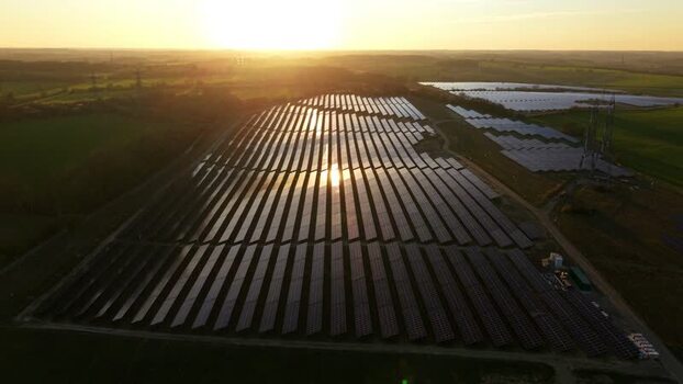 Aerial view of Tye Lane Solar Farm United Kingdom. Aerial view of Tye Lane Solar Farm United Kingdom.