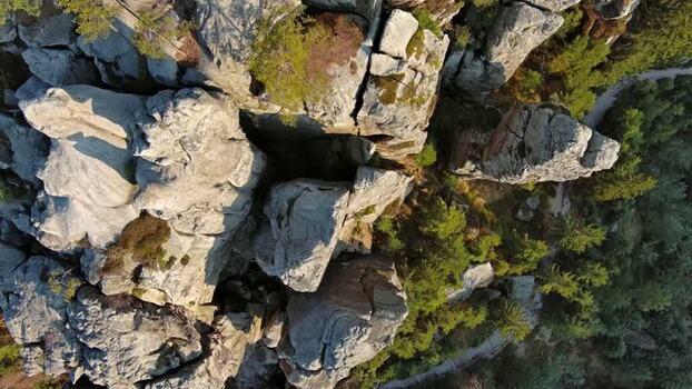 Aerial view of Adrspach Teplice Rocks in Czechia.