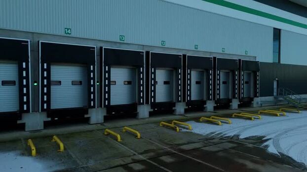 Aerial view of loading bays Willowbrook United Kingdom.
