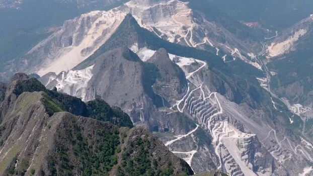 Aerial view of Carrara marble quarries Italy. Aerial view of Carrara marble quarries Italy.