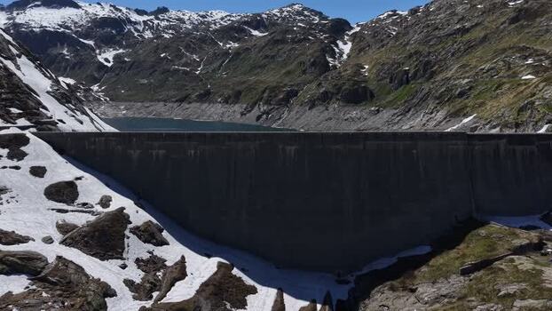 Aerial view of Lucendro Dam and alpine mountains Switzerland. Aerial view of Lucendro Dam and alpine mountains Switzerland.